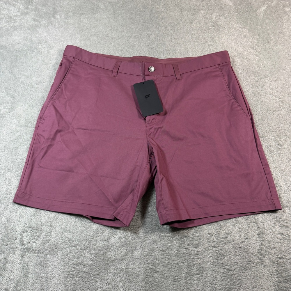 Fabletics High Side Chino Shorts Mens 38 Maroon Stretch Casual Performance NWT